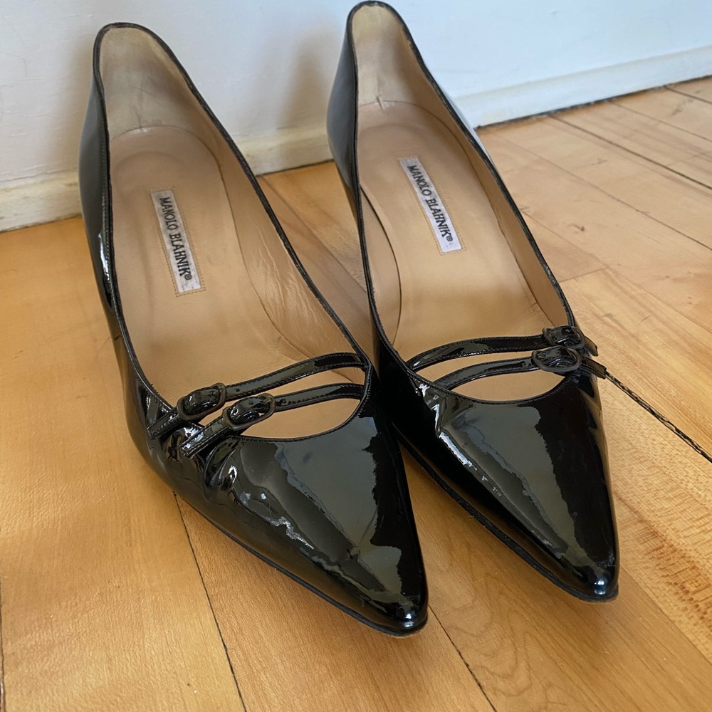 Manolo Blahnik patent leather pumps